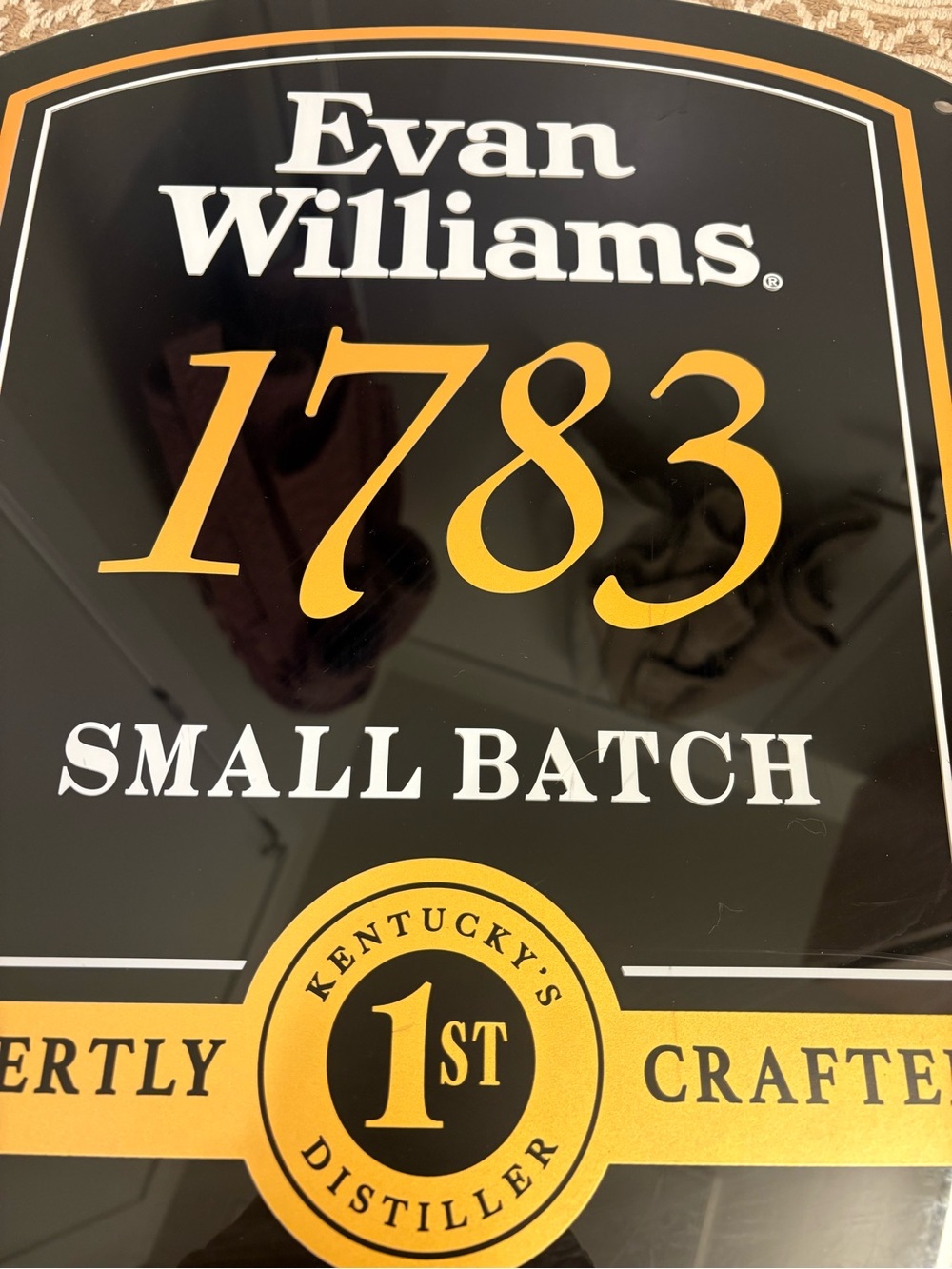 Evan Williams 1783 Small Batch LED Sign - Black & Gold